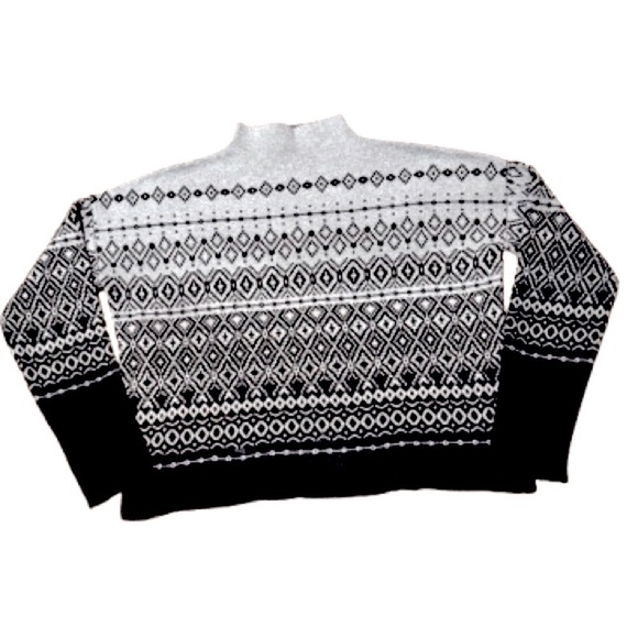 🎿❄️ JOIE Fair Isle Nordic Mock Neck Sweater | Après-Ski Holiday Chic Preppy | M - Picture 4 of 5